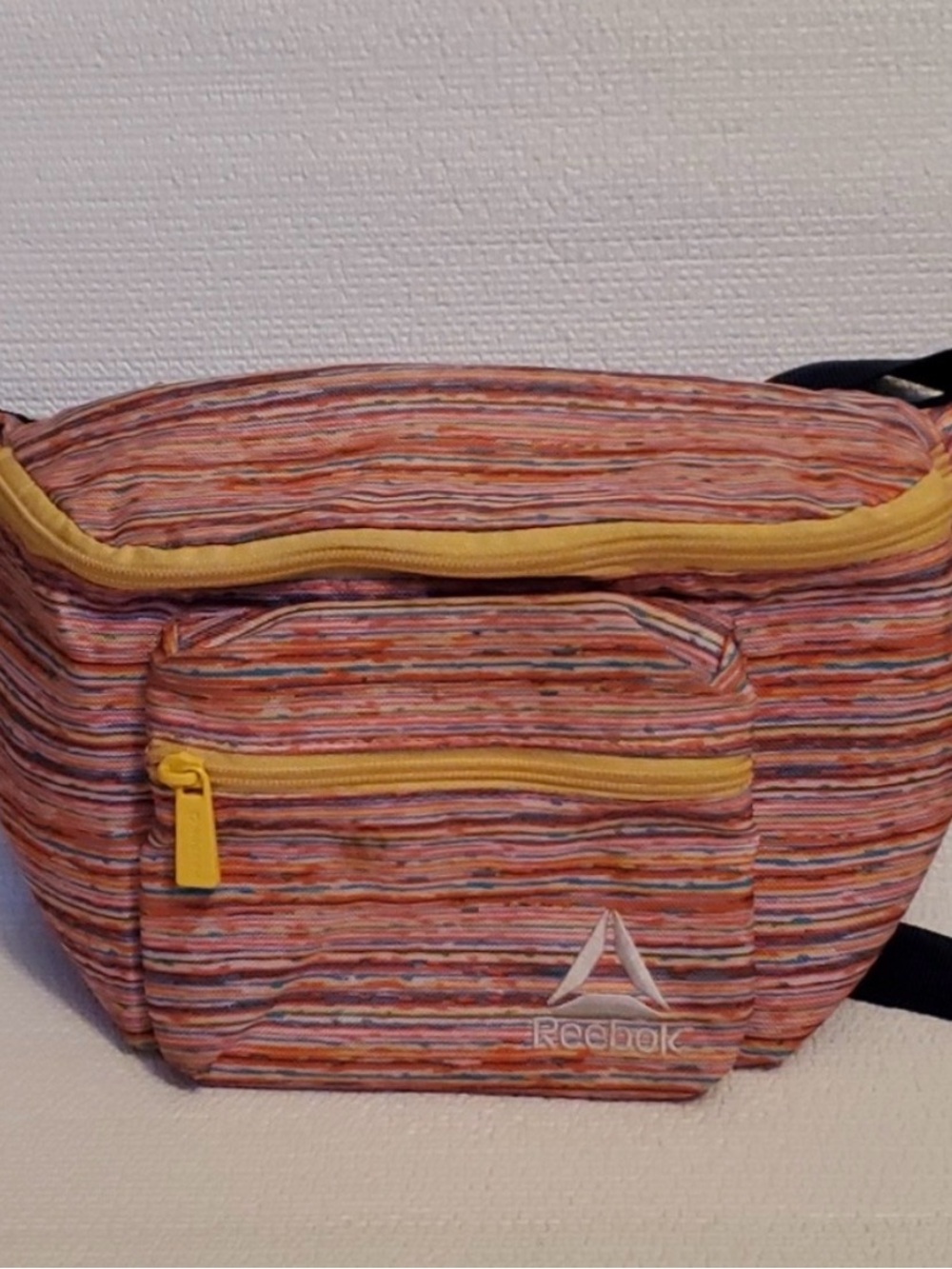 Reebok Multicolor Striped FannyPack Bag with Yellow Accents